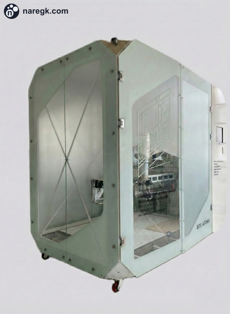 Large-scale Big Voxel 2.0 3D printer enclosure with transparent panels, designed for FDM and clay extrusion printing.