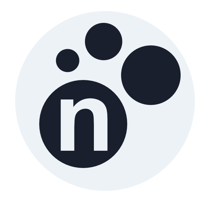 The naregk.com logo: a lowercase letter n in a dark circle, with three smaller dark circles above it suggesting thought bubbles, on a pale grey-blue background.